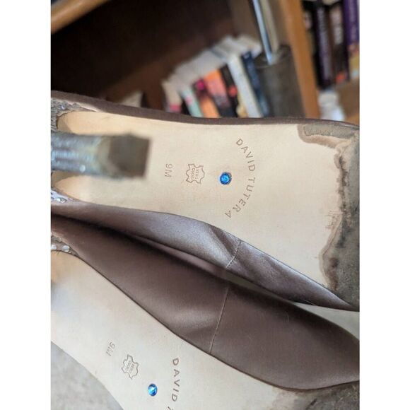 David Tutera Women's 9 Blush Pink Silver Soiree D'Orsay Embellished Pump Heels - Picture 5 of 6